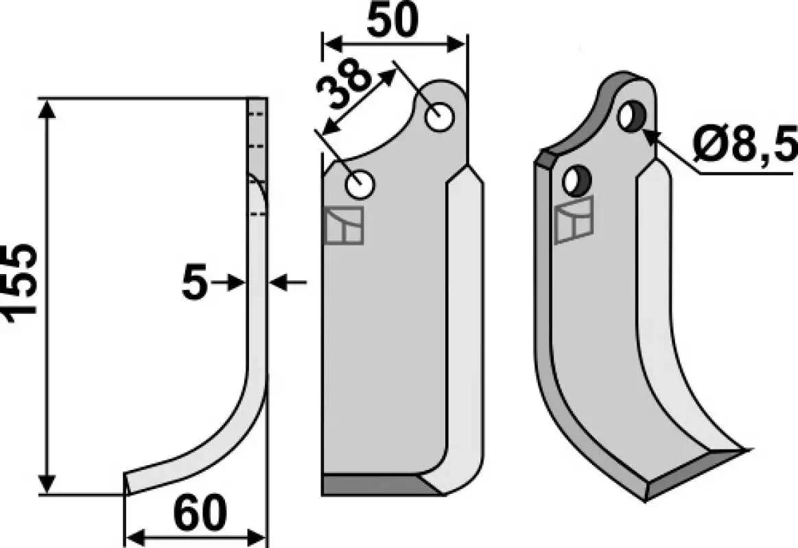 Fräsmesser 155x50mm, links